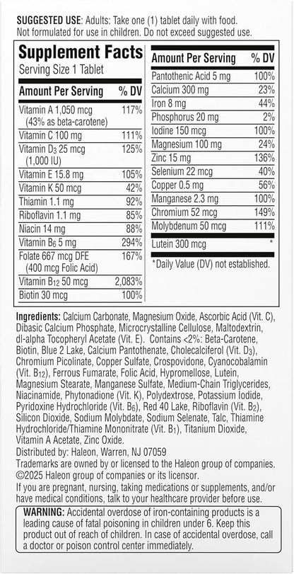 Centrum Silver Women's Multivitamin for Women 50 Plus, Multivitamin/Multimineral Supplement with Vitamin D3, B Vitamins, Non-GMO Ingredients, Supports memory and cognition in older adults - 65 Ct