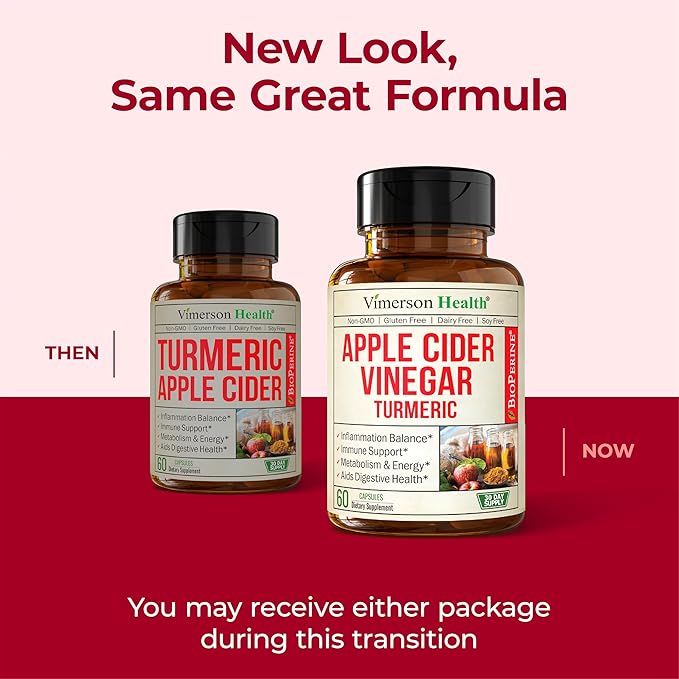 Organic Apple Cider Vinegar with Turmeric Curcumin Supplement & Ginger for Digestive Health, Metabolism, Energy & Joint Support – Organic Turmeric & Apple Cider Vinegar Capsules – 60 Vegan Non-GMO