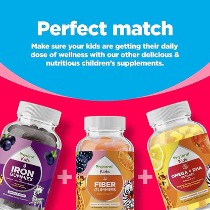 Phytoral Kids Vitamins Gummy Multivitamin Chewable - Kids Gummy Vitamins for Mood Support Natural Energy Boost and Immune Support for - Immune Gummies and Natural Multivitamin - 90 Count