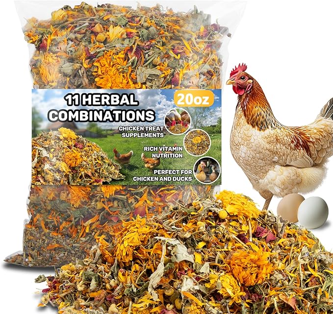 MAQIHAN 20oz Chicken Nesting Herbs - Dried Natural Herb Blend for Laying Hens,Coop Odor Control & Egg Production Support,All-Natural Poultry Feed Supplement for Chickens,Ducks (Vacuum Packed)