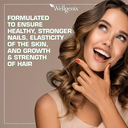 Wellgenix Purvana MAX Hair Skin and Nails Supplement – 5000mcg Biotin with MSM & B-Complex – Supports Thicker Hair, Stronger Nails & Glowing Skin – 60 Veggie Capsules (2 Pack)