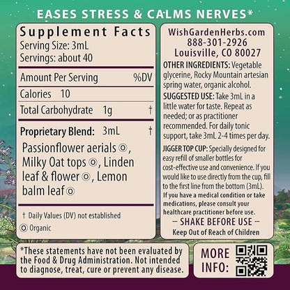 WishGarden Herbs Stress Release for Pregnancy - Natural Herbal Stress Relief Supplement with Lemon Balm & Chamomile, Adrenal Support for Pregnancy and Postpartum Promotes Relaxation and Calm, 4oz