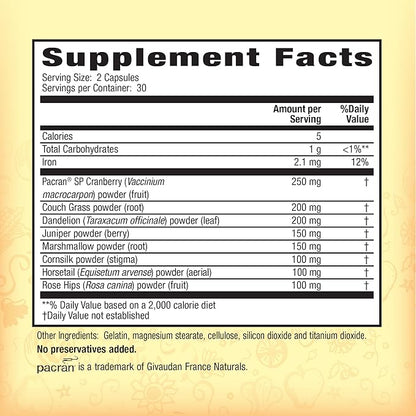 Nature's Secret Urinary Flush & Support with Cranberry - 60 Capsules - 2 Pack