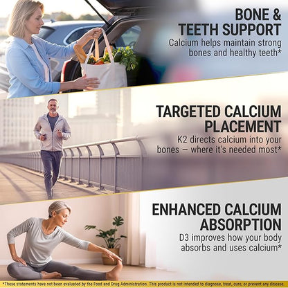 New Elements Vitamin D3 K2 Gummies 10000 IU with Calcium 100mg - VIT D3 for Adults - Mk7 Vitamin K2 100mcg - Vitamin D Supplement for Men & Women - Vegan Gluten Free Non-GMO