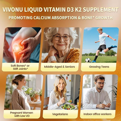 VivoNu Vitamin D3 K2 10000 IU with MK7-300 Virgin Coconut Oil Softgels, 2 in 1 Vitamins D & K Complex | Vitamina D3 con K2 ((2 Bottle))