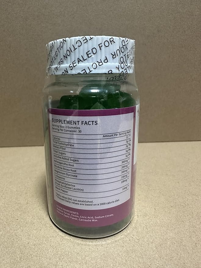 Cortisol Gummies For Women- Promote Relaxation and Support Mood- Natural Ingredients with Ashwagandha, Rhodiola Rosea, etc. Cortisol Manager Gummies for Adrenal Support,Vegan,Apple Flavor,180 Count
