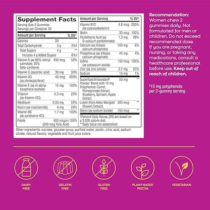 Nature’s Way Alive! Women’s 50 Plus Multivitamin Gummy, Daily Chewable Multivitamins with B-Vitamins, Vitamin D3, Calcium, Supports Heart, Brain & Bone Health,* Mixed Berry Flavored, 60 Count