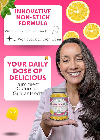 Lunakai USA Made Collagen Gummies for Women & Men Over 50, Biotin & Vitamin C, Supports Skin Elasticity, Hair & Nail Strength, Joint Support - 6 Pack