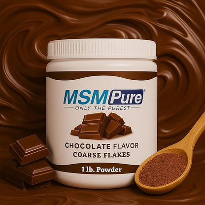 KALA HEALTH MSMPure Chocolate Flavored Coarse MSM Powder Flakes – US-Made MSM for Joint Health, Skin Appearance, and Hair & Nail Support – 1 lb, Organic Sulfur