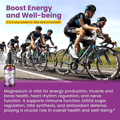 Liquid Magnesium Glycinate Supplement 1000mg, Calm Magnesium Citrate, Taurate Drops with Omega 3, Zinc, Ashwagandha, L-Theanine, Chamomile for Sleep, Mood, Stress Relief, Bone, Muscle, Grape Flavor