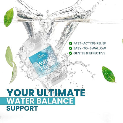 Diuretic Water Pills for Weight Control, 12 Active Ingredients (Green Tea, Cranberry & More), Instant Relief from Bloat & Swelling, Water Retention Pills for Women & Men - 60 Capsules