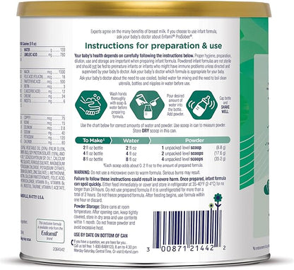 Enfamil Prosobee Plant based Baby Formula, for Sensitive Tummies, Soy-based Plant Sourced Protein, Vitamins for Immune Support, Lactose-free, Milk free, Gluten free, 20.9 Oz Can