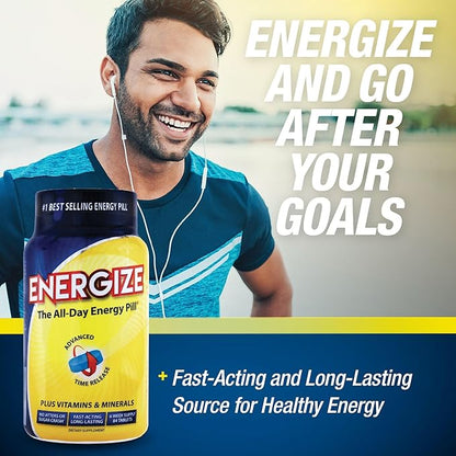 iSatori Energize Caffeine Pills - No Crash, Fast-Acting, Time-Release for Energy Support All Day - Boost Nutrition and Endurance Nootropic Energy Supplements for Men and Women - (84 Caffeine Tablets)