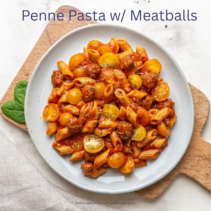HMR Entrees Meals 5-Pack Variety | Low Calorie Premade Microwave Meals for Weight Loss | Ready to Eat Dinner | Includes Mac & Cheese, Penne Pasta, Turkey Chili, Cheese Basil, Beef Stroganoff