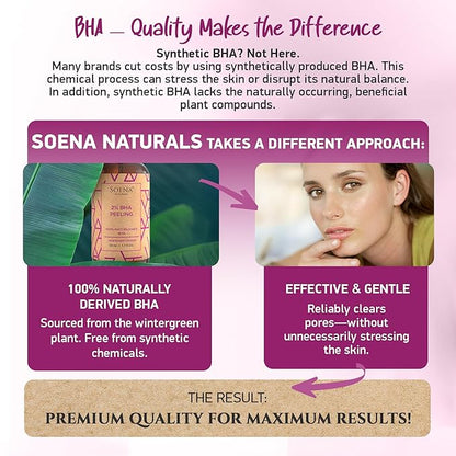 Organic BHA Peeling 2% • Natural Salicylic Acid Exfoliant • Pore Refining Complex • Facial Exfoliant for Smoother-Looking Skin • Refines Skin Appearance • Made in Germany