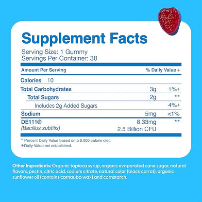 Feel Great USDA Organic Kids Probiotics Gummies | Chewable Strawberry Probiotics for Digestive Health & Immune Support | Plant Based Probiotic & Prebiotic for Kids | 30 Count