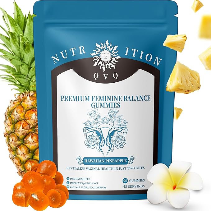 Pineapple pH Balance Gummies for Women's Health, Immune Support, Gluten-Free, Vegan Premium Feminine Balance Gummies for women-90 Count