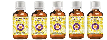 Deve Herbes Pure Madhuca Indica Oil (Madhuca Indica) Cold Pressed (Pack of Five) 100ml X 5 (16.9 oz)