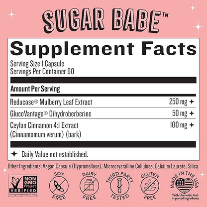 Legendairy Milk Sugar Babe - Combat Cravings & Manage Appetite - Metabolism Support - Carb Management - Dihydroberberine Supplement - 60 Capsules, 1 Month Supply