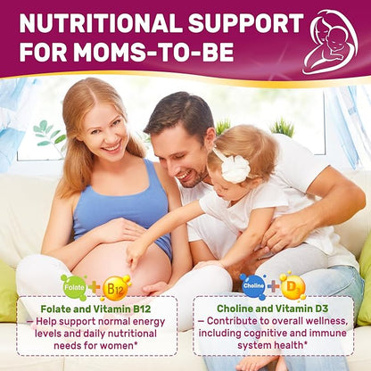 Inositol Gummies for Women + Chasteberry, Myo-Inositol & D-Chiro Inositol 2000mg + 50mg Ideal 40:1 Ratio with Methylated B12 & Folate, Choline, Magnesium, Vitamin D3 for Overall Health, Pack of 2