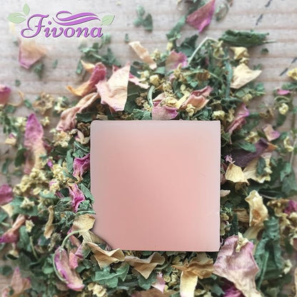 FIVONA Pink Yoni Soap Bar Set of 3 - Gentle Feminine Wash & Body Cleansing Bars, Herbal Soap with Natural Ingredients - 3 x 5.3 oz - Includes Mesh Foaming Net for Rich Lather & Light Exfoliation