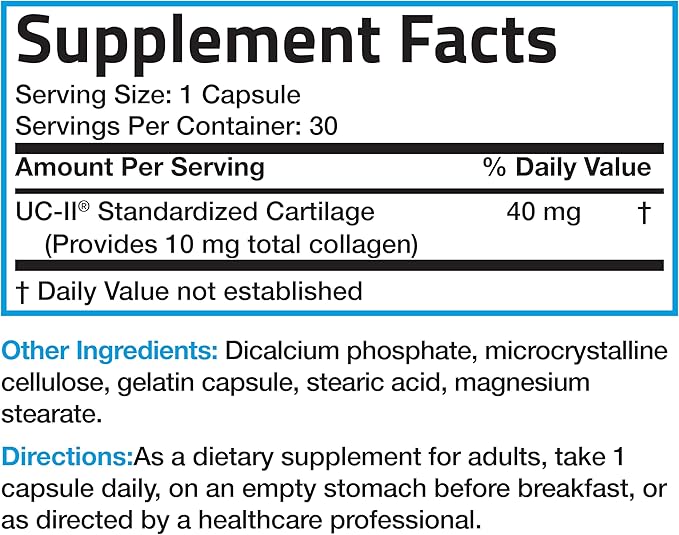 Bronson UC-II Type II Collagen with Undenatured Type II Collagen, 30 Capsules