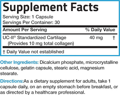 Bronson UC-II Type II Collagen with Undenatured Type II Collagen, 30 Capsules
