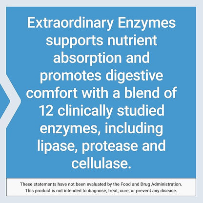 Life Extension Extraordinary Enzymes, Digestive Health Support, Nutrient Absorption, Digestive enzymes, Non-GMO, 60 Capsules