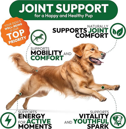 Glucosamine for Dogs - 250 Chews with Chondroitin - Hip and Joint Supplement with MSM - Turmeric - Omega 3 - Joint Pain Relief - Advanced Support for Dog Health - For Large, Medium & Small Breeds