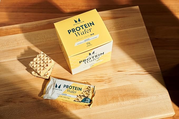 Myprotein Crispy Protein Wafers | 15g Protein | Box of 10 | Lemon | High Protein Snack Bar | Milk & Whey Isolate | Low Sugar