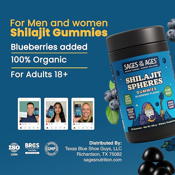 Shilajit Gummies – 1500 mg Himalayan Shilajit for Men Energy & Stamina – Pure Fulvic Acid Complex – Organic, Vegan, Non-GMO, Sugar-Free Supplement for Strength & Vitality