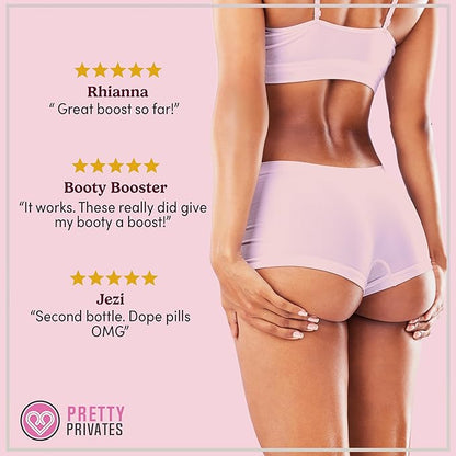 Pretty Privates Butt Enhancer Supplement - Works with Your Body for Curves and Body Confidence - Use with or Without Butt Cream - 60ct