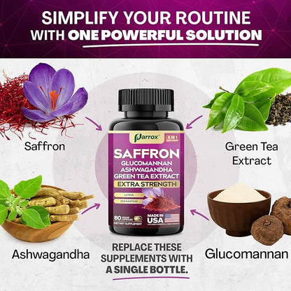 Myo-Inositol + Saffron – Hormonal Balance & Metabolic Support with D-Chiro, DIM, Berberine & Ashwagandha + 6-in-1 Saffron Blend with Lutein, Zeaxanthin, Green Tea & Glucomannan