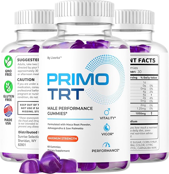 Primo TRT Gummies - Official for Men Advanced Natural Formula, PrimoTRT Male Gummies for Maximum Performance & Support for Overall Wellness Reviews, Primos TRT Gummys for 1 Month