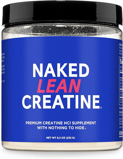 NAKED Lean Creatine HCl Powder, 100 Servings - Con-Cret Creatine Hydrochloride with Organic Prickly Pear Extract, Electrolytes - Muscle Growth, Strength & Cognitive Support - Unflavored