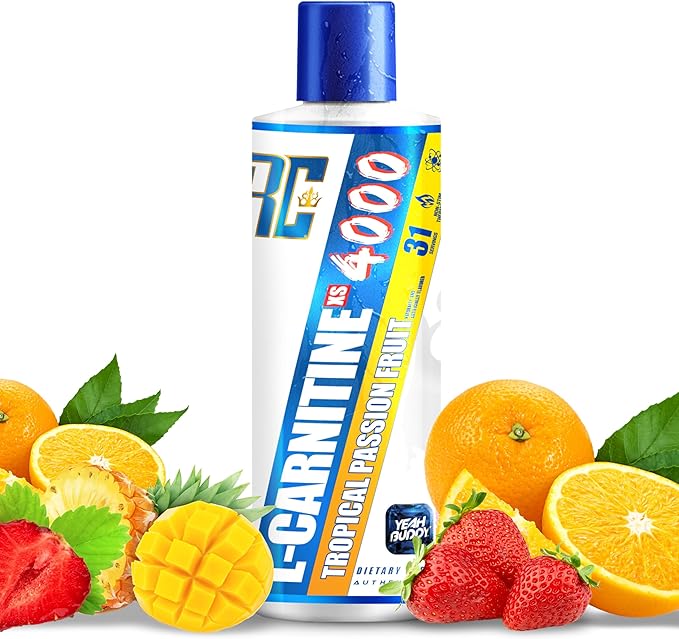 Ronnie Coleman Signature Series L-Carnitine XS 4000 Liquid, Stimulant Free, Sugar Free, Zero Carbs, Dietary Supplement for Men & Women, 16 oz (Tropical Passion Fruit)