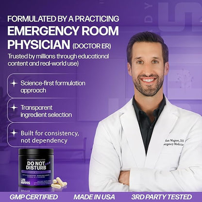 Doctor Formulated Triple Magnesium for Sleep, Calm & Relaxation with Chelated Magnesium Glycinate, L-Theanine, Passionflower & Evodia – Non-Habit, No Melatonin Magnesium Sleep Aid Support Supplement