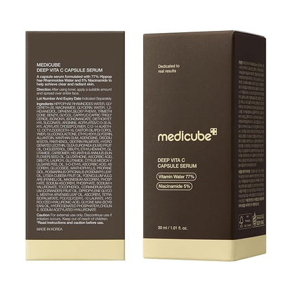 medicube Deep Vitamin C Capsule Serum | Hydrating Vitamin C Serum for Dull & Uneven-Looking Skin with Visible Concerns | Liposome Capsules for Smooth, Radiant Texture | Korean Skincare 1.01 fl.oz