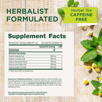 Traditional Medicinals Tea, Organic Gas Relief - Relieves Gas & Bloating, Chamomile Mint - Kosher, Non-GMO, Caffeine-Free - 16 Tea Bags