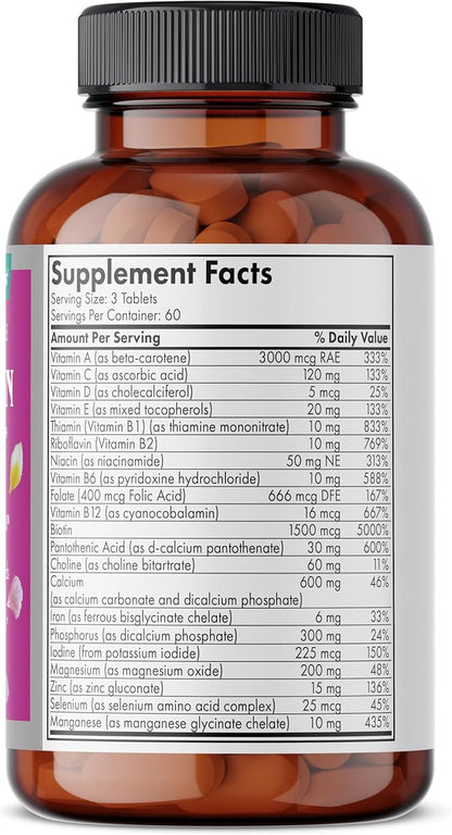 Futurebiotics Hair, Skin & Nails Beauty MultiVitamin with Biotin, Hair Vitamins and Skin Vitamins that Promote Healthy Hair and Nail, 180 Tablets