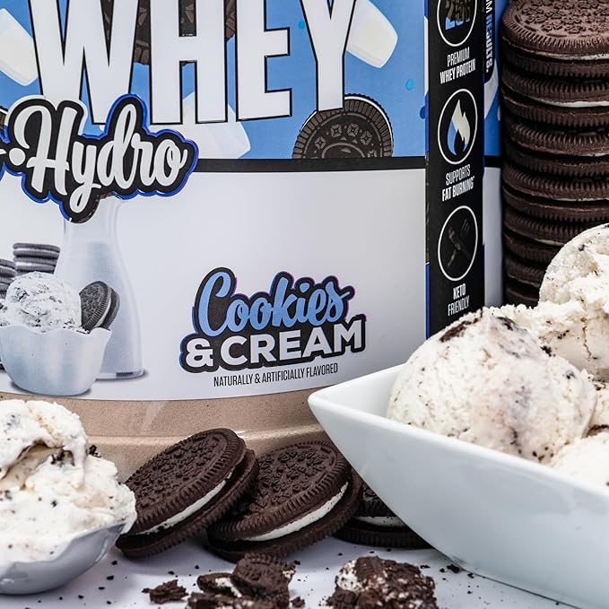 MuscleSport Lean Whey Revolution™, Whey Protein Isolate with Hydrolyzed Whey - Low Calorie, Low Carb, Low Fat, Incredible Flavors - 25g protein per scoop (2lb, Cookies N Cream)