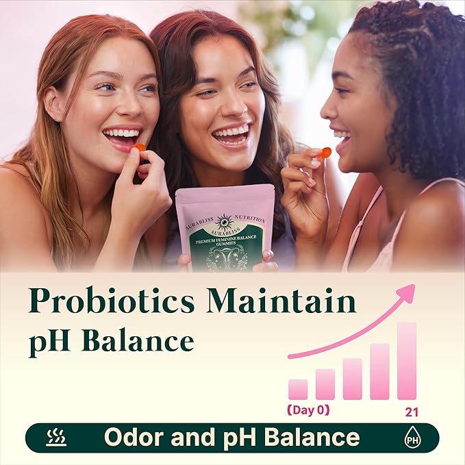 Premium Feminine Balance Gummies for Women - Hawaiian Pineapple Gummies for Women PH Balance Wellness, Immune Support, Vegan Daily Supplement for Odor and Flora Health , 60 Counts - 30 Servings