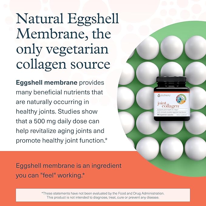 Youtheory Joint Collagen - Vegetarian Collagen Supplement with NEM Eggshell Membrane & Boswellia Extract - Dairy, Soy & Gluten Free - 60 Vegetarian Capsules