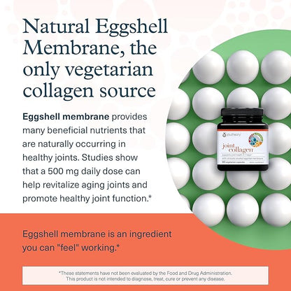 Youtheory Joint Collagen - Vegetarian Collagen Supplement with NEM Eggshell Membrane & Boswellia Extract - Dairy, Soy & Gluten Free - 60 Vegetarian Capsules