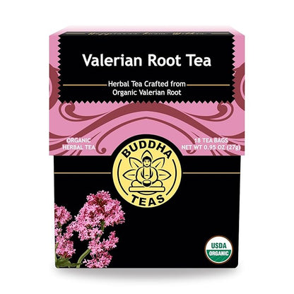 Buddha Teas Organic Valerian Root Tea - OU Kosher, USDA Organic, CCOF Organic, 18 Bleach-Free Tea Bags
