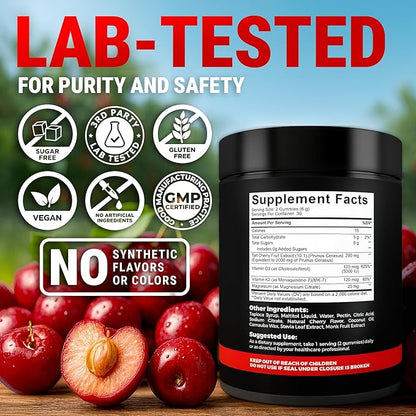 KEY ELEMENTS Recovery Tart Cherry Gummies with Vitamin D3 K2 5000 IU & Magnesium - Vitamin D3 K2 Gummies for Sleep, Bone & Immune Support - Non-GMO, Gluten-Free, Sugar-Free