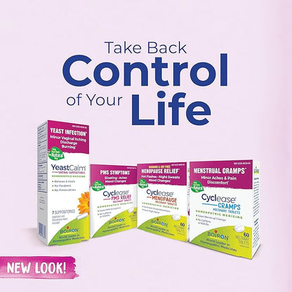 Boiron Cyclease Menopause Tablets for Relief of Hot Flashes, Night Sweats, Irritability, and Mood Swings - 60 Count
