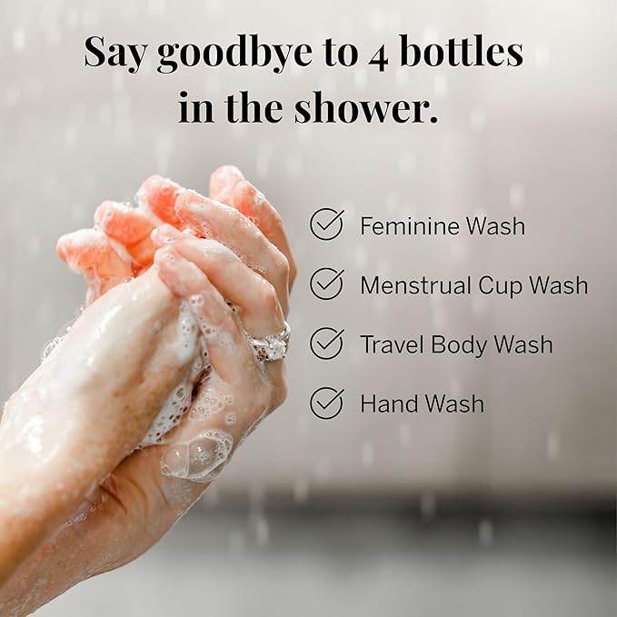 Pixie Feminine Wash – Healthy Foaming Cleaner with Natural Ingredients – More Foam Wash in Bottle Than Any Other Brand – pH Balanced & Plant Based – for Your Menstrual Cups and Discs, 6.5 Fluid oz