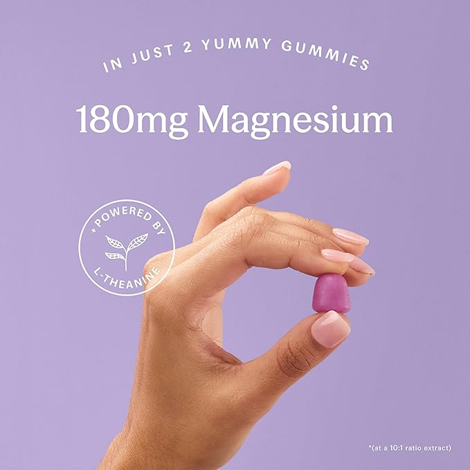 TRIP Magnesium Citrate Gummies Infused with L Theanine, Vegan, Sugar Free Magnesium Supplement for Adults, 180mg per Serving, On The Go Gummy, Wild Berry Flavor, 1 Bag - 60 Count