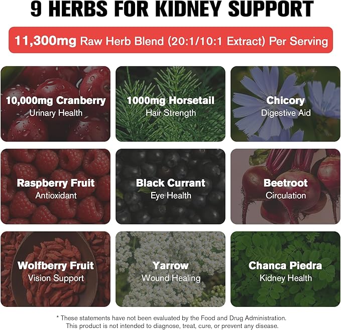 Kidney and Liver Cleanse Detox & Repair Drops, Cranberry and Milk Thistle Supplement with Artichoke, Astragalus, Horsetail – Natural Herbal for Liver, Kidney, Urinary Tract, Bladder, 60ml